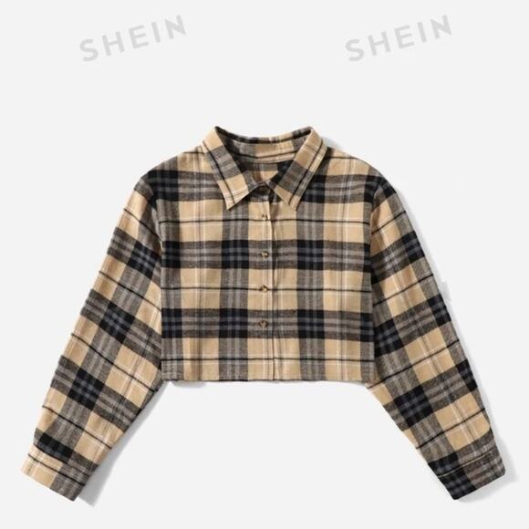 SHEIN Plus Plaid Blouse & Bear Print Bodycon Dress - Picture 2 of 4